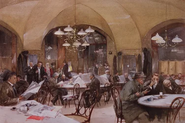 Café Griensteidl, Wenen, 1890
